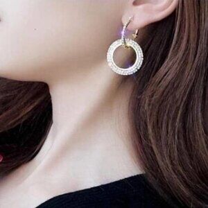 O-Shape Diamond Rhinestones Earrings